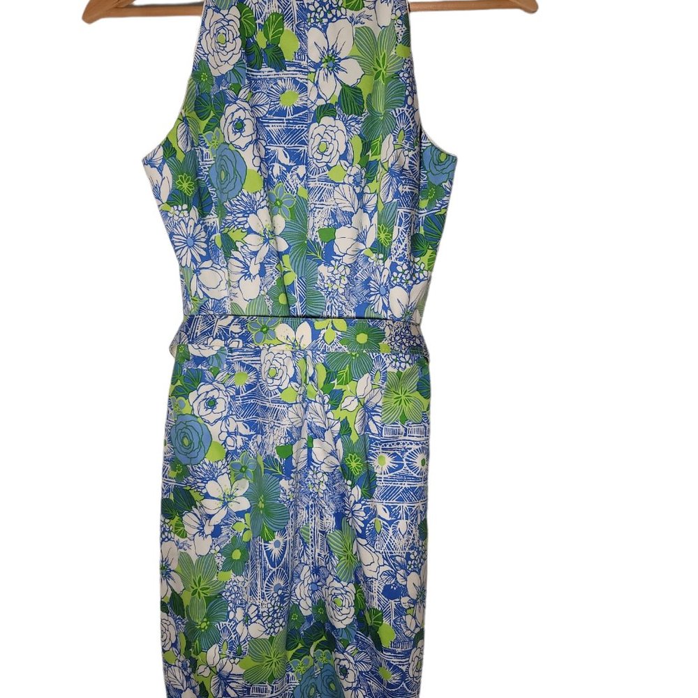 Talbots Maggy London Sleeveless Dress NWT 2 Petite  Blue / Green - Picture 3 of 6